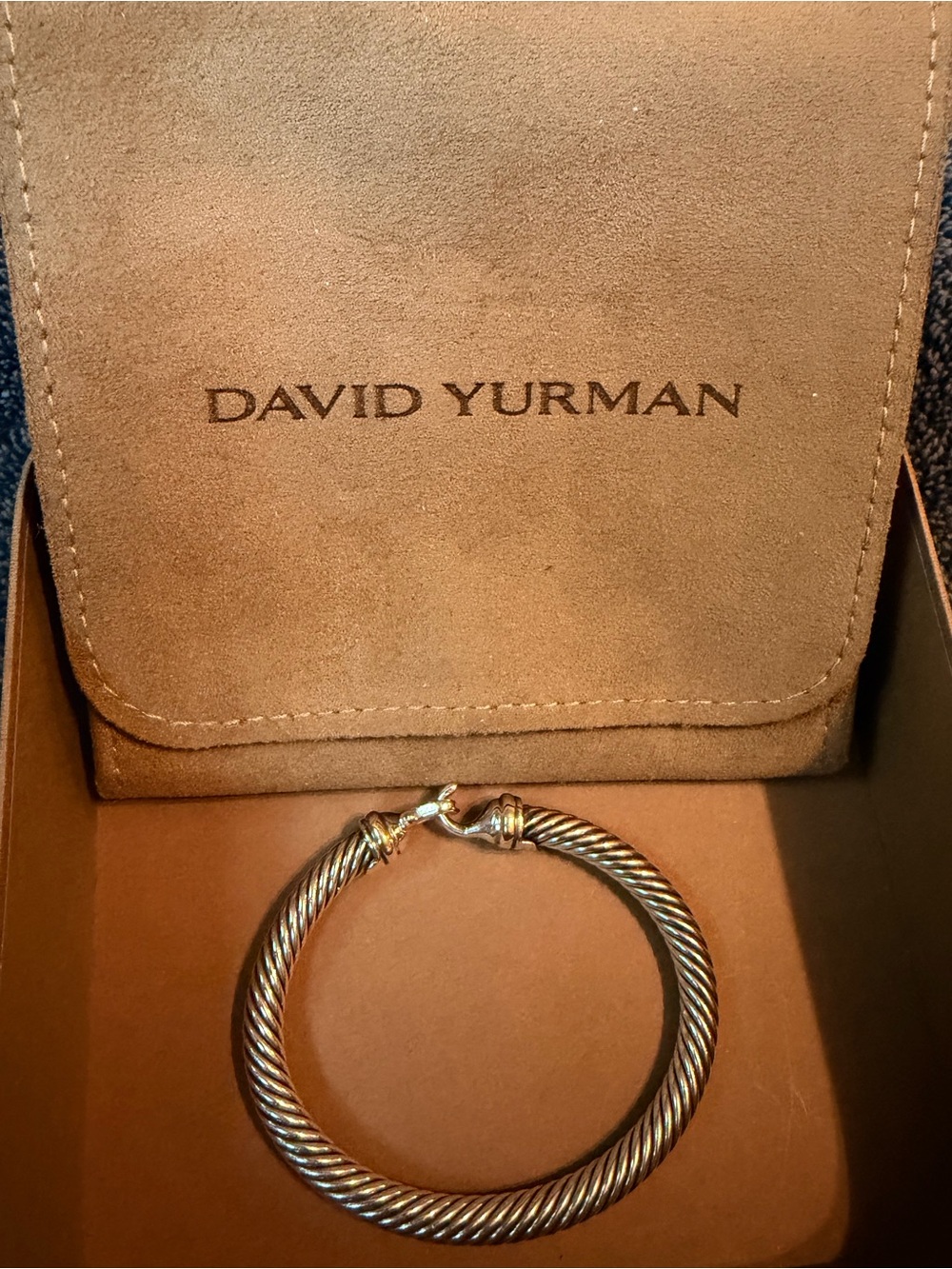 David Yurman Twisted Cable Bracelet in Sterling Silver Tone - Picture 2 of 3